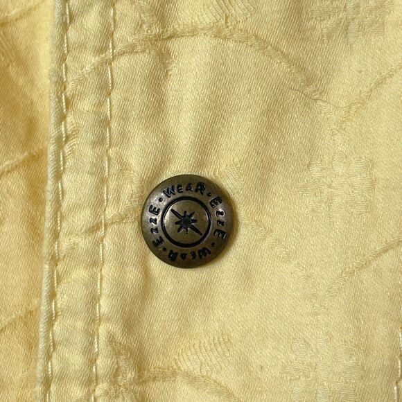 Ezze Wear Vintage Womens Top Butter Yellow Lagonlook Flowy Scallop Textured S/P - Picture 6 of 9